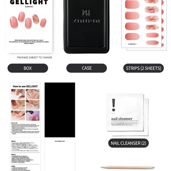 BRAND NEW Box - Zinipin  / GelLight Semi Cured Gel Nail Strips - LIght Cherry - Picture 4 of 8